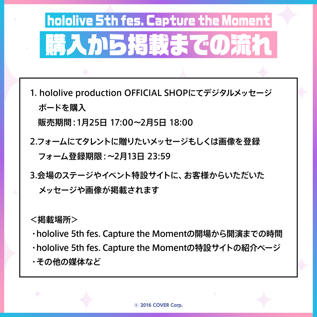 hololive 5th fes. Capture the Moment デジタルメッセージボード