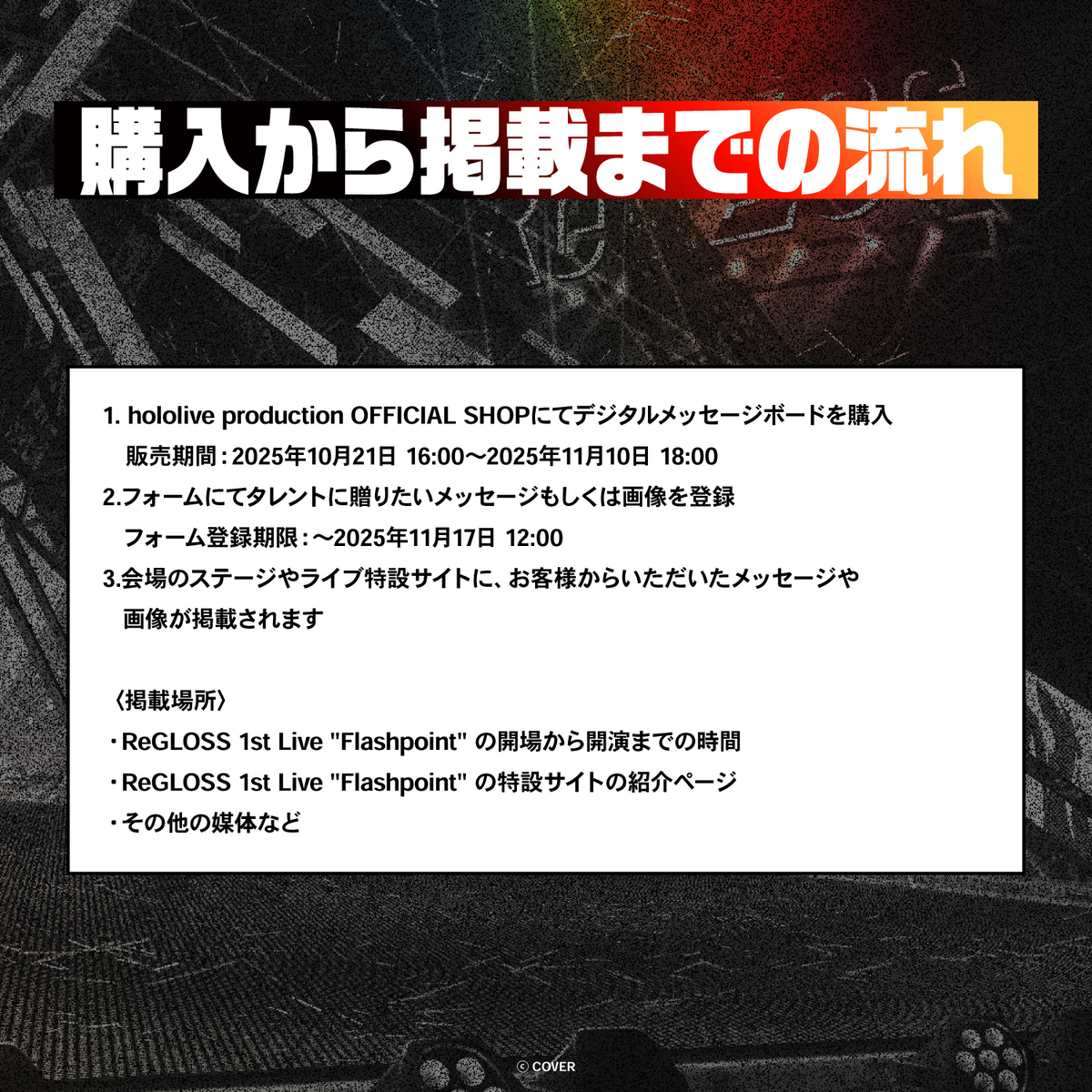 ReGLOSS 1st Live "Flashpoint" デジタルメッセージボード