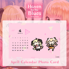 hololive Slice-of-Life Whispering Voice Pack "Haven for the Blues" April Calendar Photo Card