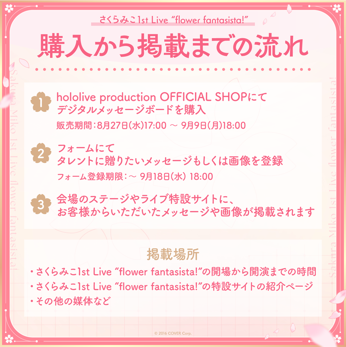 さくらみこ1st Live “flower fantasista!” デジタルメッセージボード